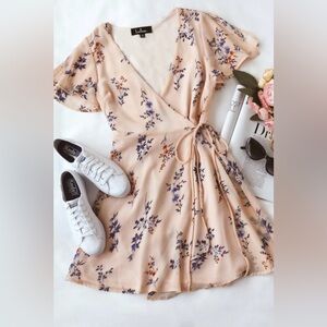 Flowery pink and purple dress